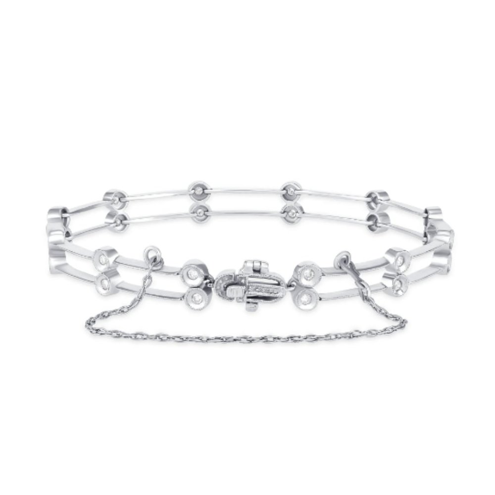 14K White Gold Diamond Bracelet with 24 Diamonds